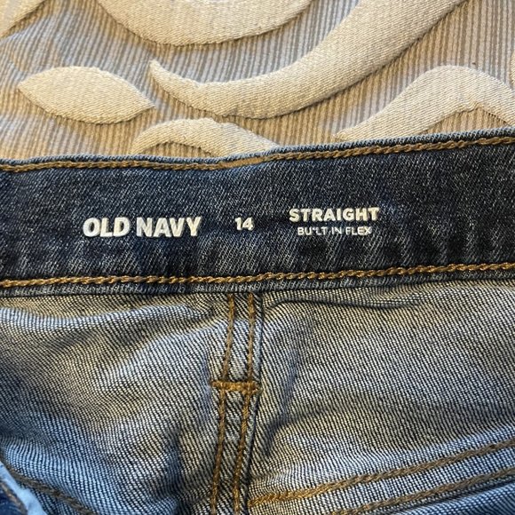 Lot of 2 Boys Old Navy Straight Leg Blue Jeans Size 14 EUC Bundle - Picture 4 of 7